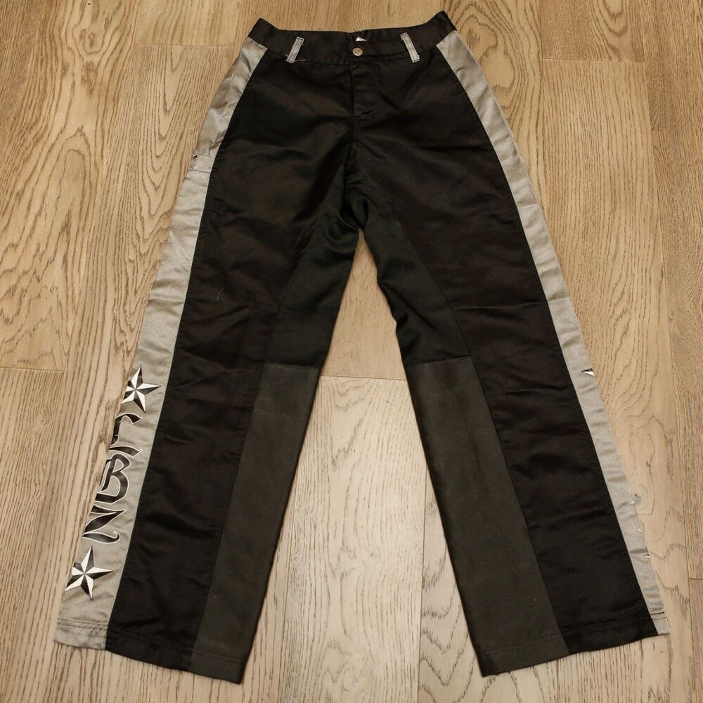 Vintage Y2K LBZ Pants Freestyle Motocross Pants Girls 3 Black Silver Gothic Logo